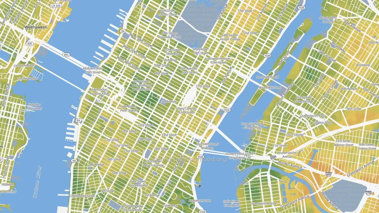 Bike Grade map of 10170, NY