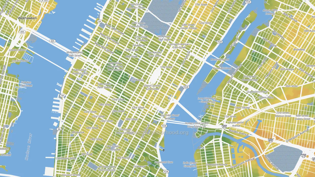 Bike Grade map of 10174, NY