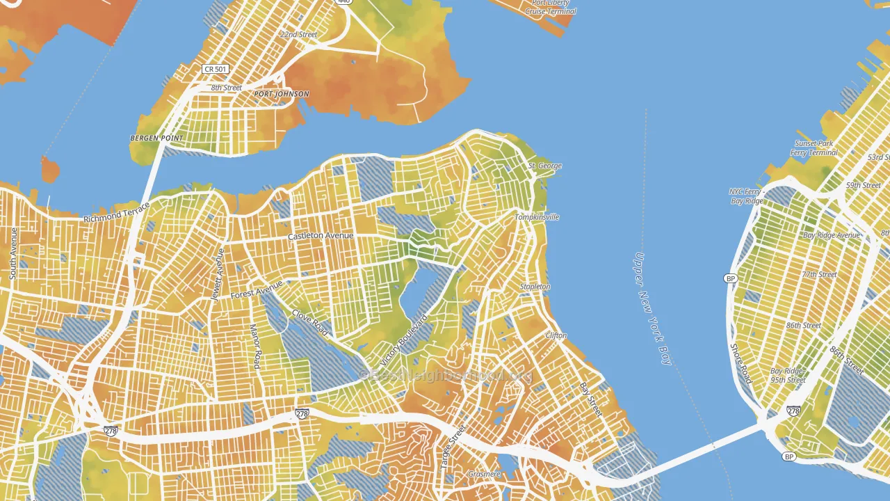 Bike Grade map of 10301, NY