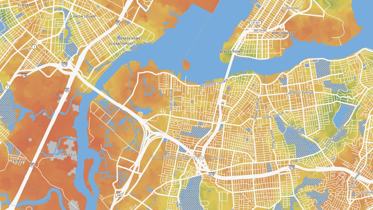 Bike Grade map of 10303, NY