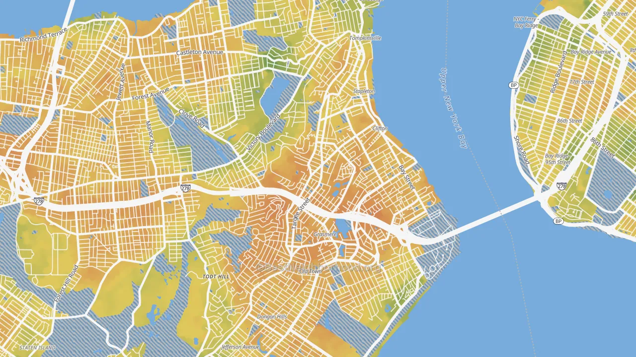 Bike Grade map of 10304, NY