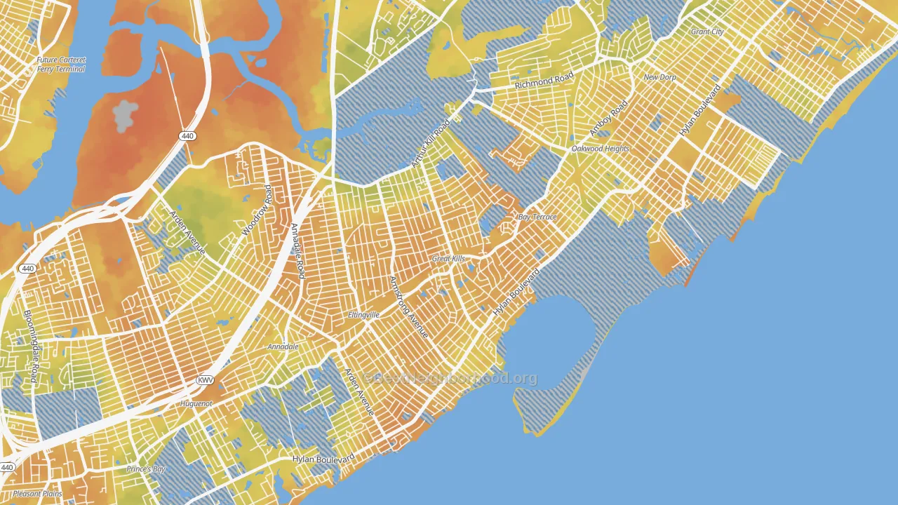 Bike Grade map of 10308, NY