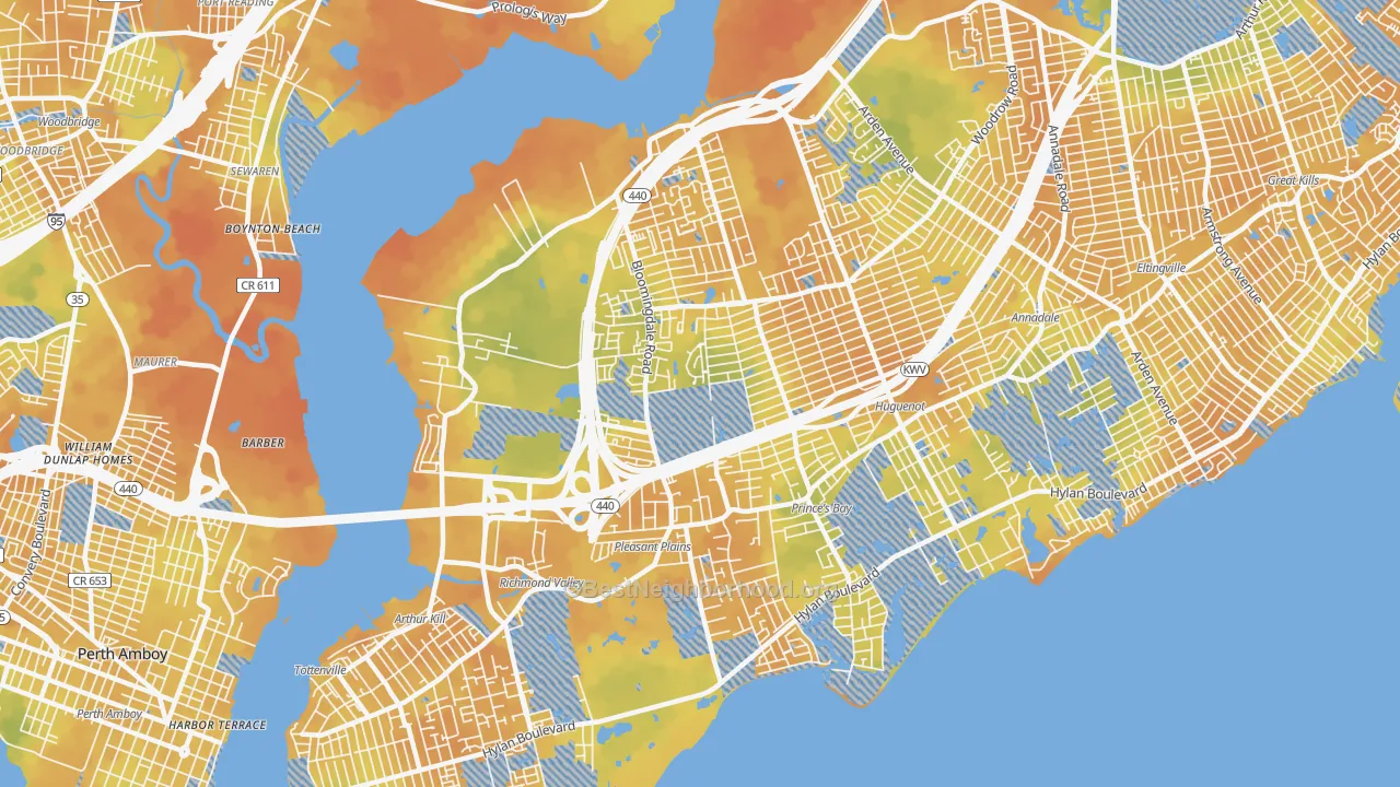 Bike Grade map of 10309, NY