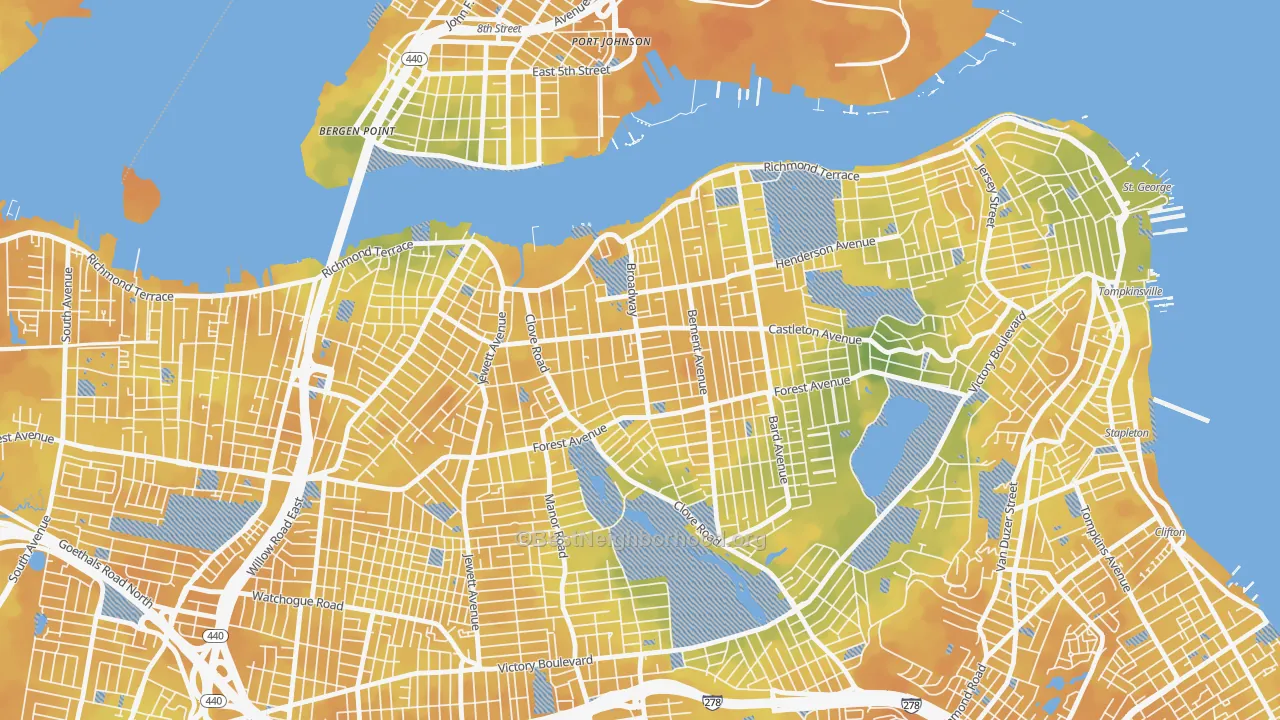 Bike Grade map of 10310, NY