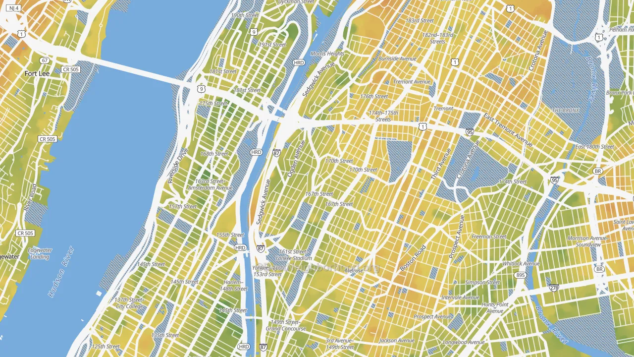Bike Grade map of 10452, NY