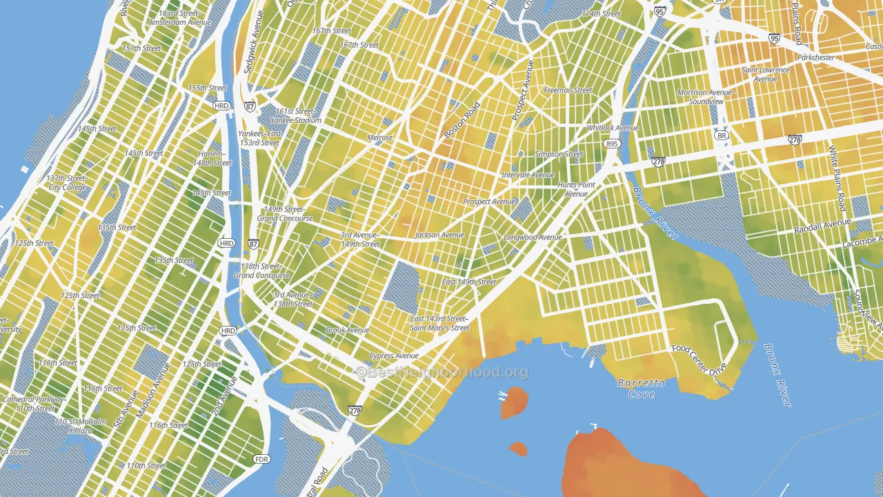 Bike Grade map of 10455, NY