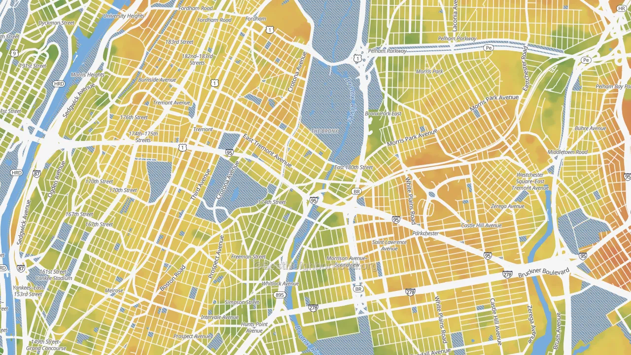 Bike Grade map of 10460, NY