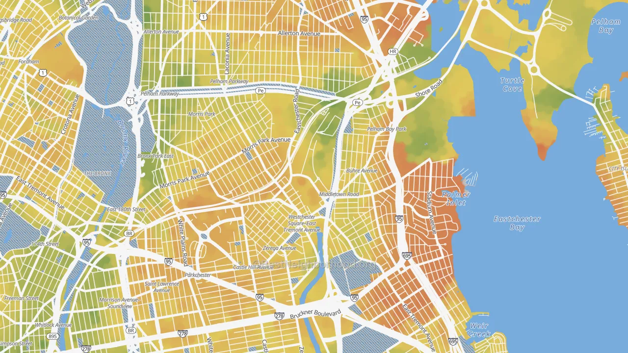 Bike Grade map of 10461, NY