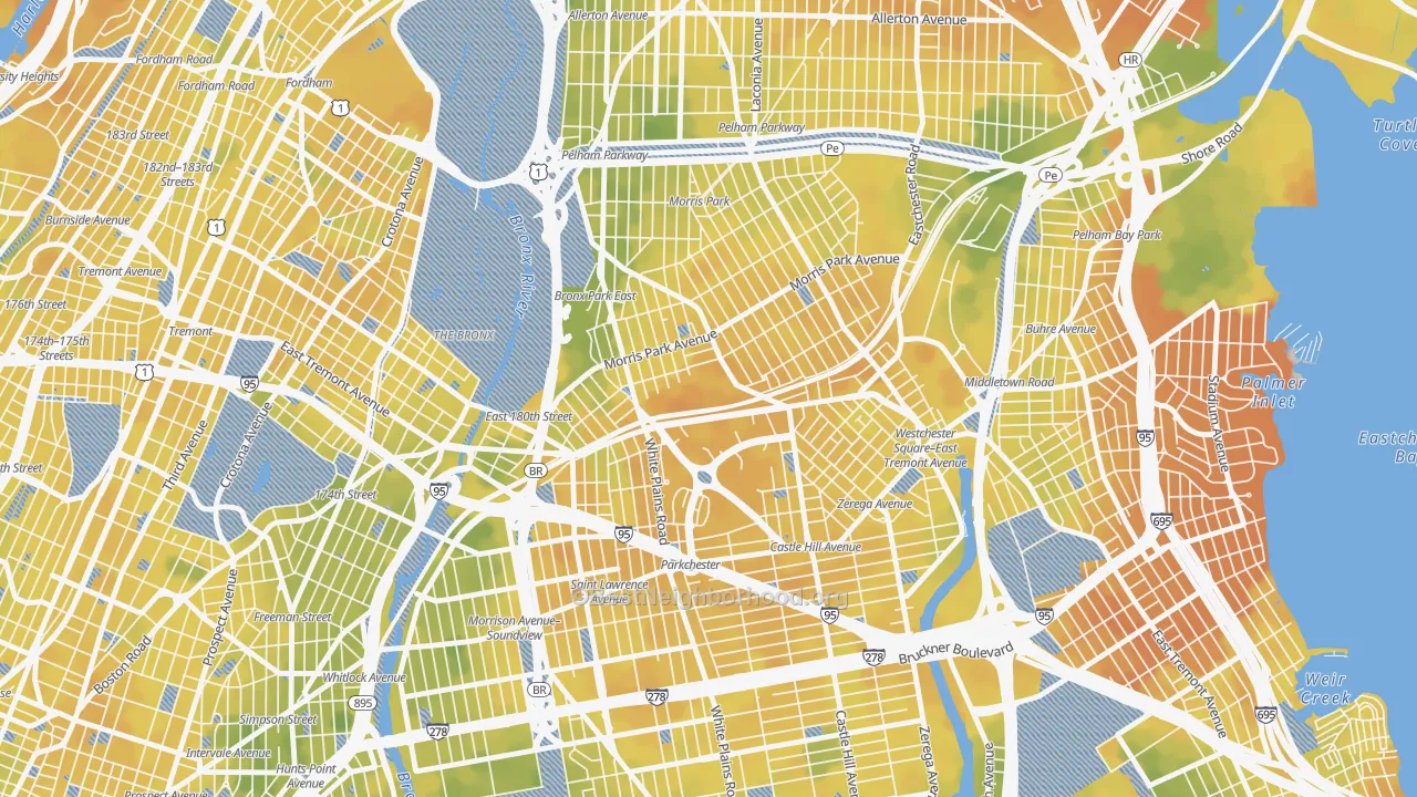 Bike Grade map of 10462, NY