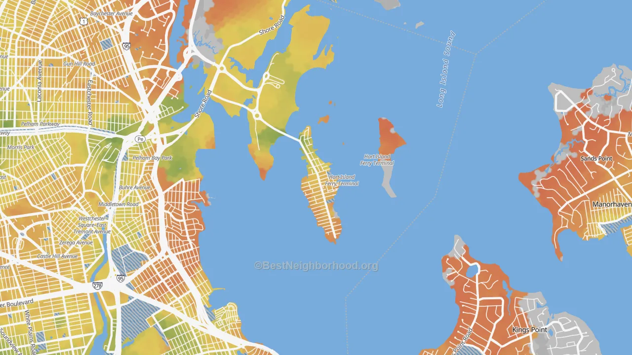 Bike Grade map of 10464, NY