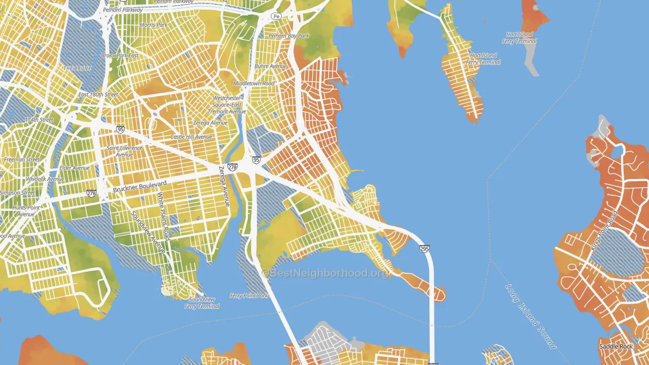 Bike Grade map of 10465, NY