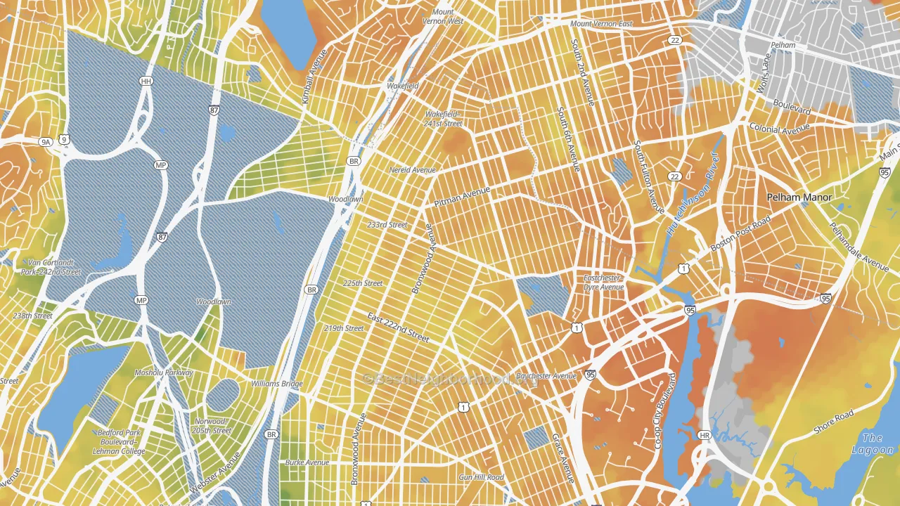 Bike Grade map of 10466, NY