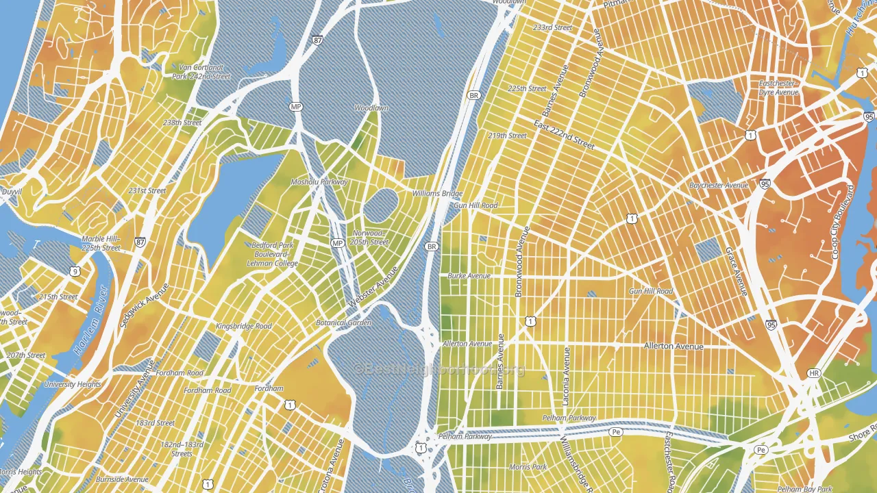 Bike Grade map of 10467, NY