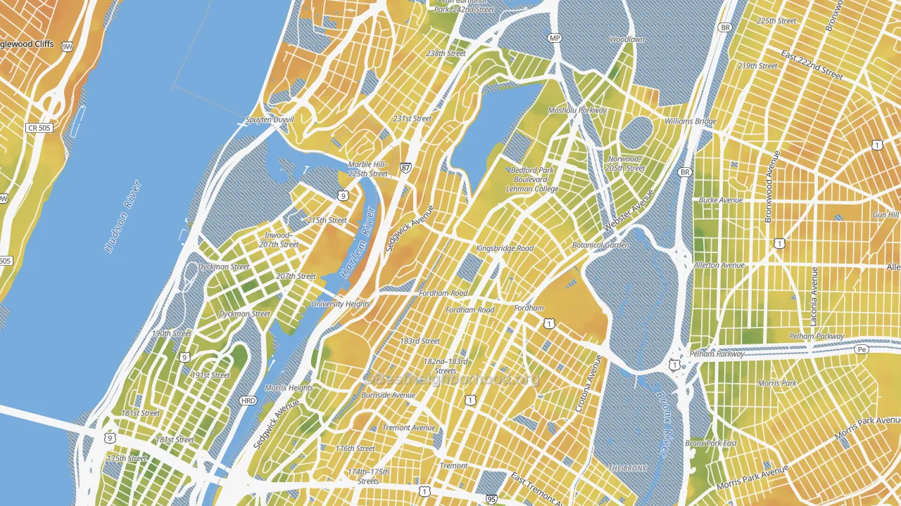 Bike Grade map of 10468, NY