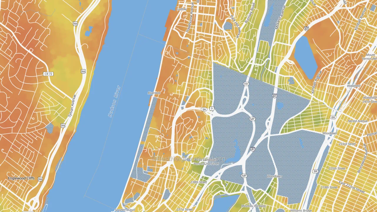 Bike Grade map of 10471, NY