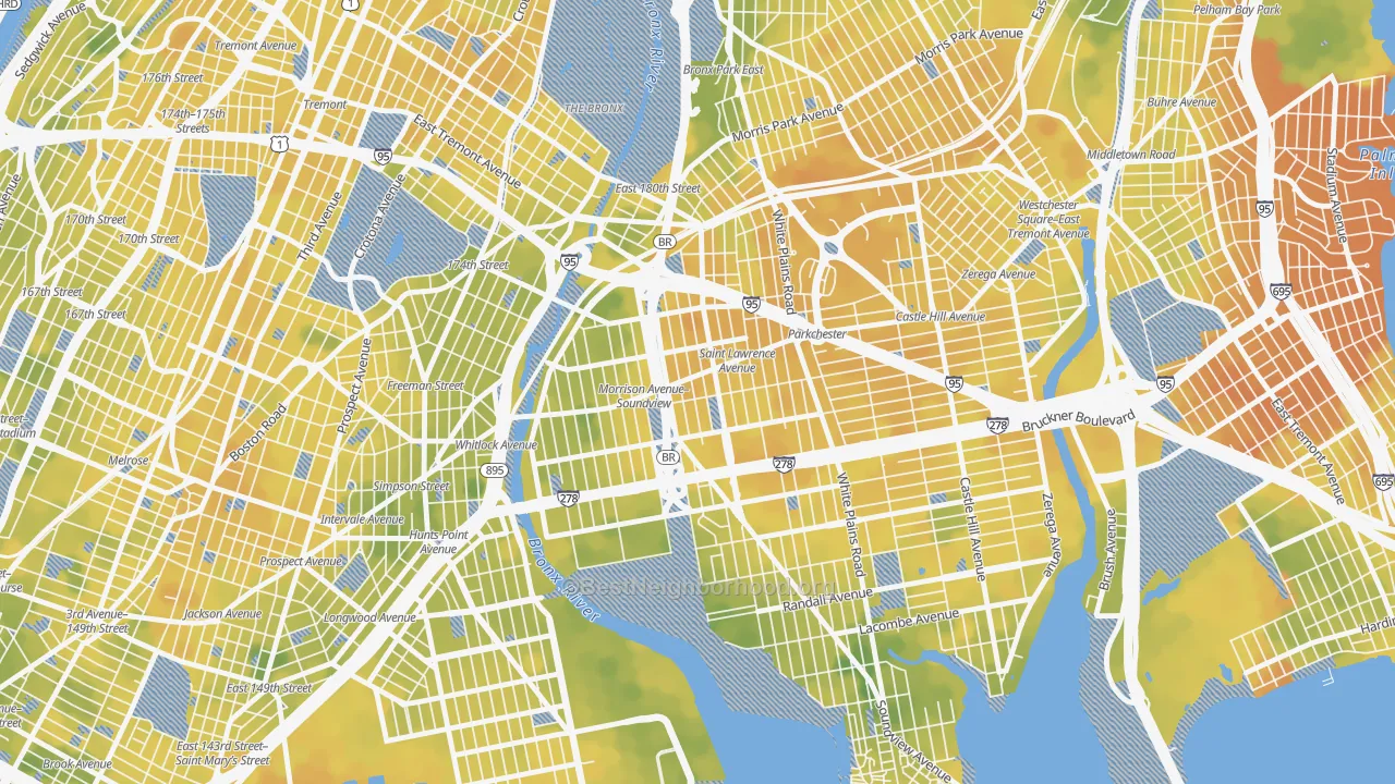 Bike Grade map of 10472, NY