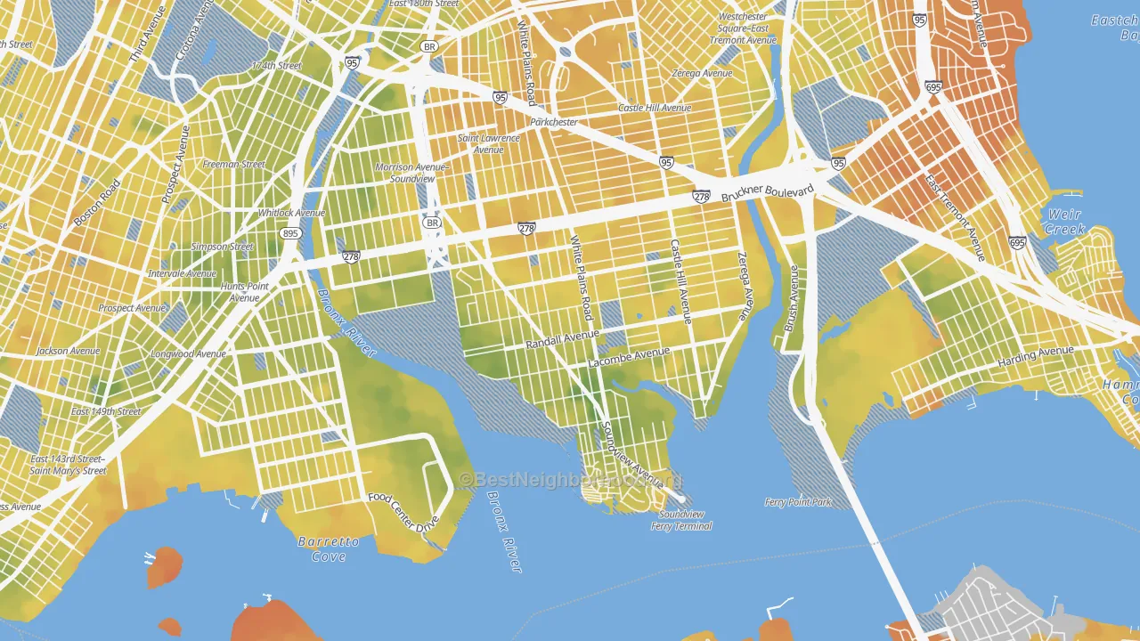 Bike Grade map of 10473, NY