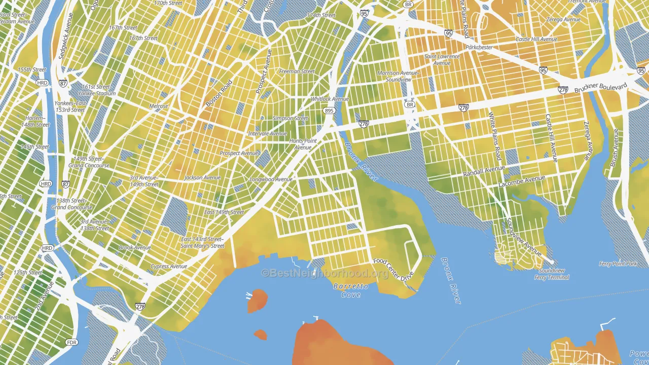 Bike Grade map of 10474, NY