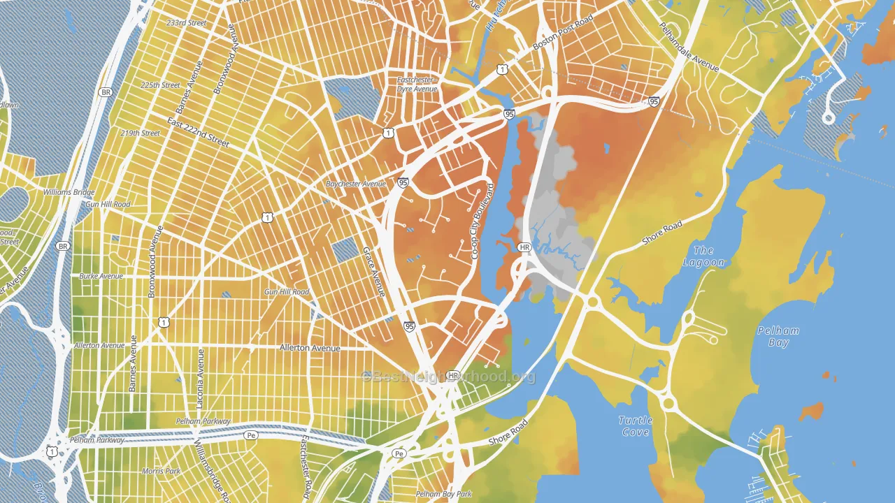 Bike Grade map of 10475, NY