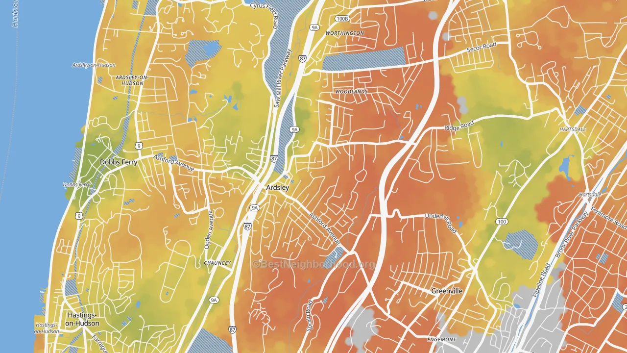 Bike Grade map of 10502, NY