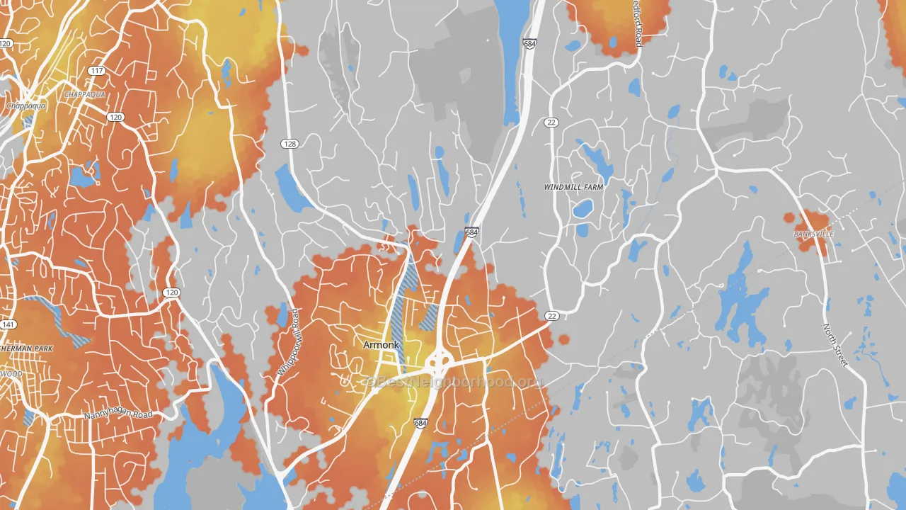 Bike Grade map of 10504, NY