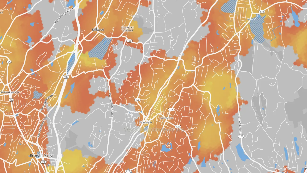 Bike Grade map of 10514, NY