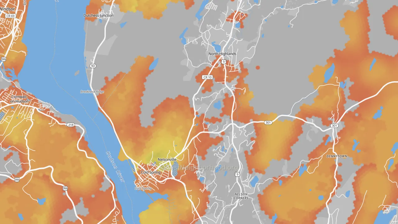 Bike Grade map of 10516, NY