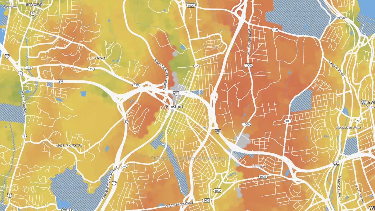 Bike Grade map of 10523, NY