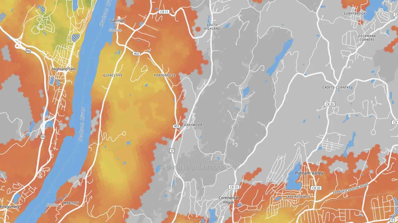 Bike Grade map of 10524, NY