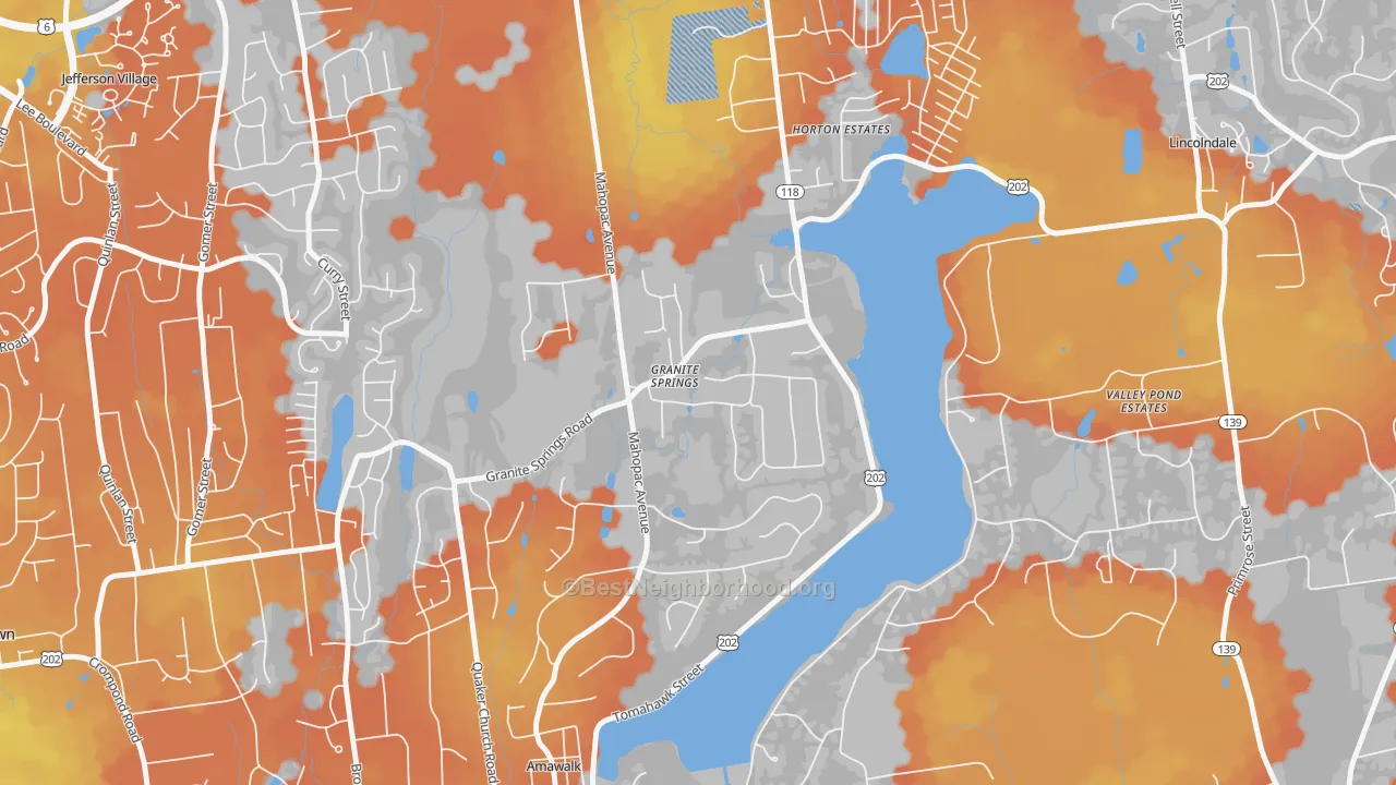Bike Grade map of 10527, NY