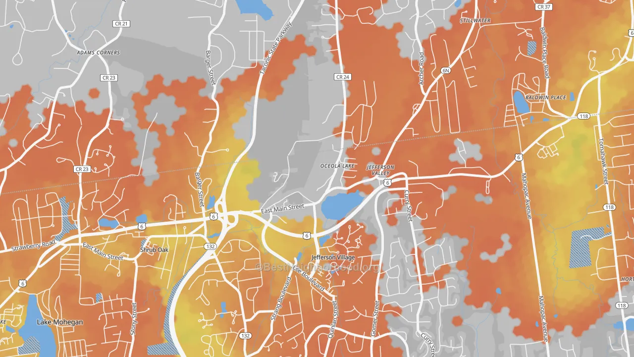 Bike Grade map of 10535, NY