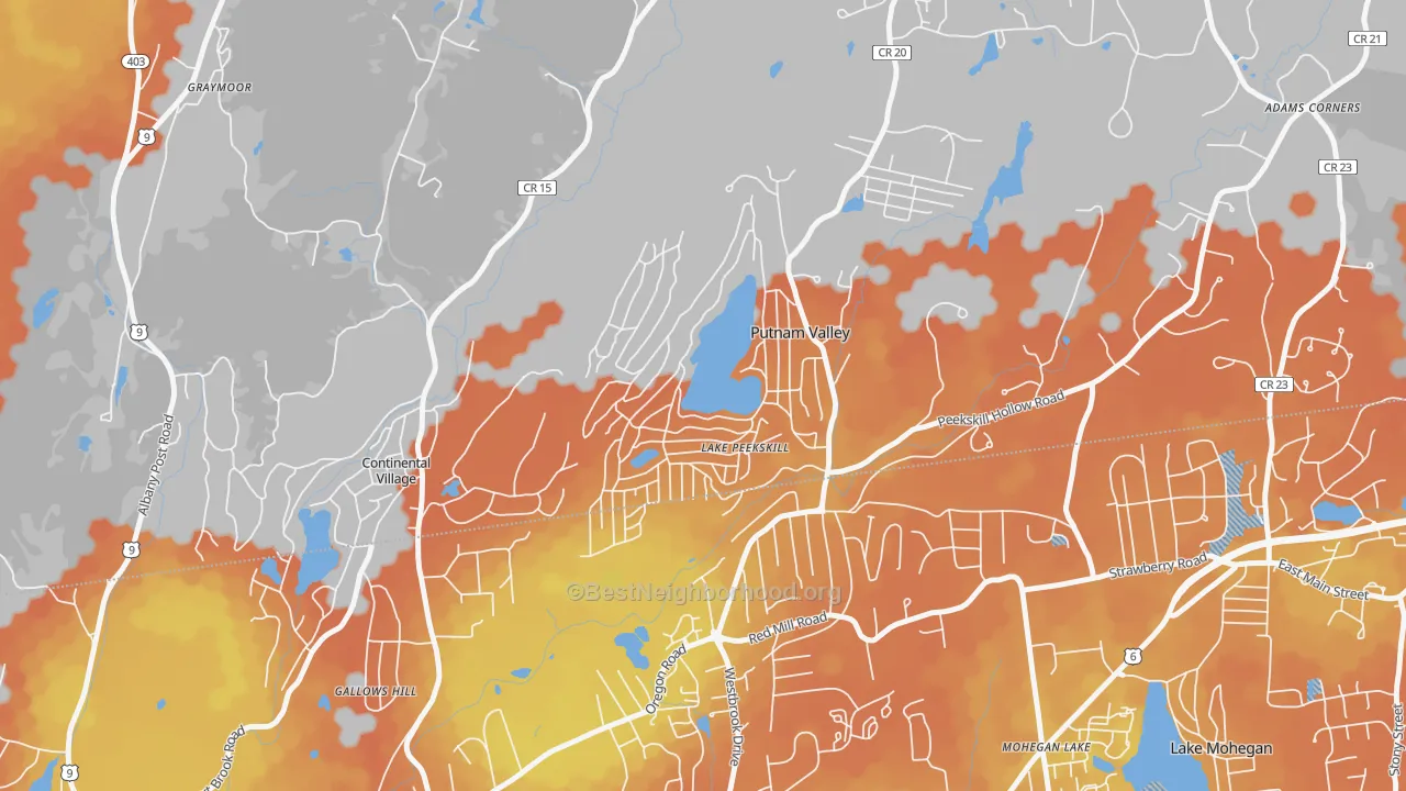 Bike Grade map of 10537, NY