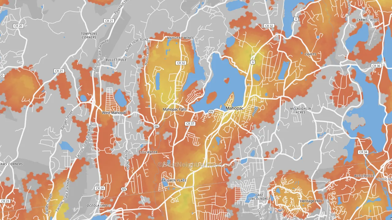 Bike Grade map of 10541, NY