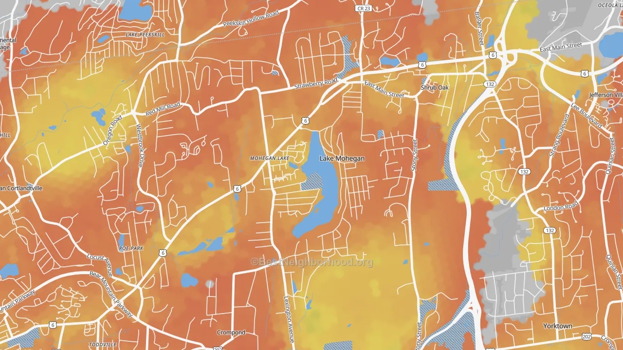 Bike Grade map of 10547, NY