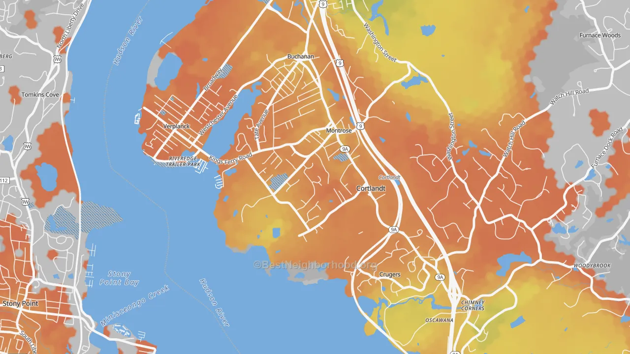 Bike Grade map of 10548, NY