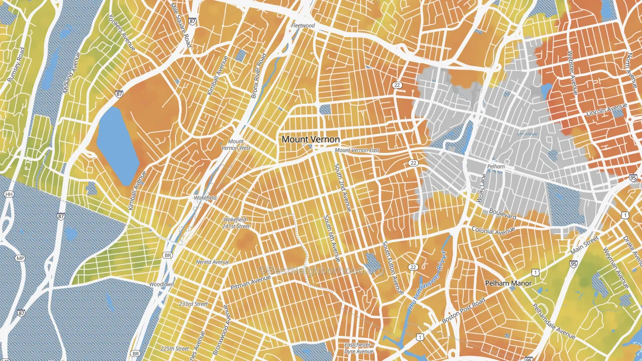 Bike Grade map of 10550, NY