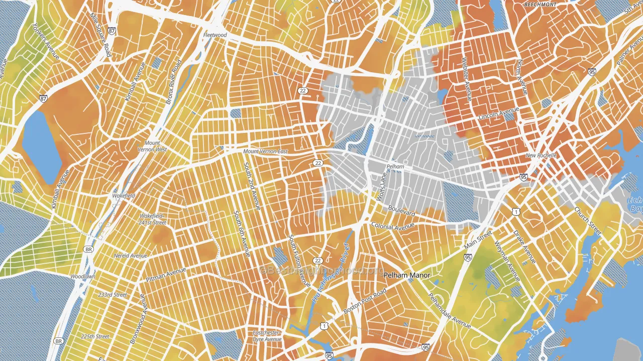 Bike Grade map of 10553, NY