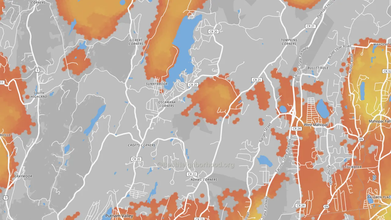 Bike Grade map of 10579, NY