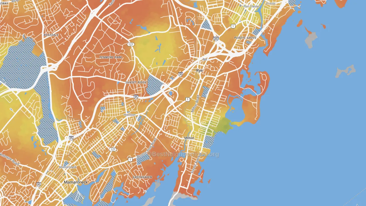 Bike Grade map of 10580, NY