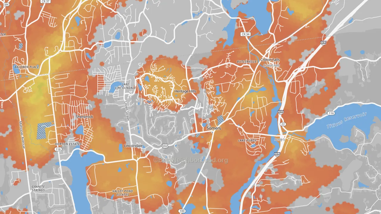 Bike Grade map of 10589, NY