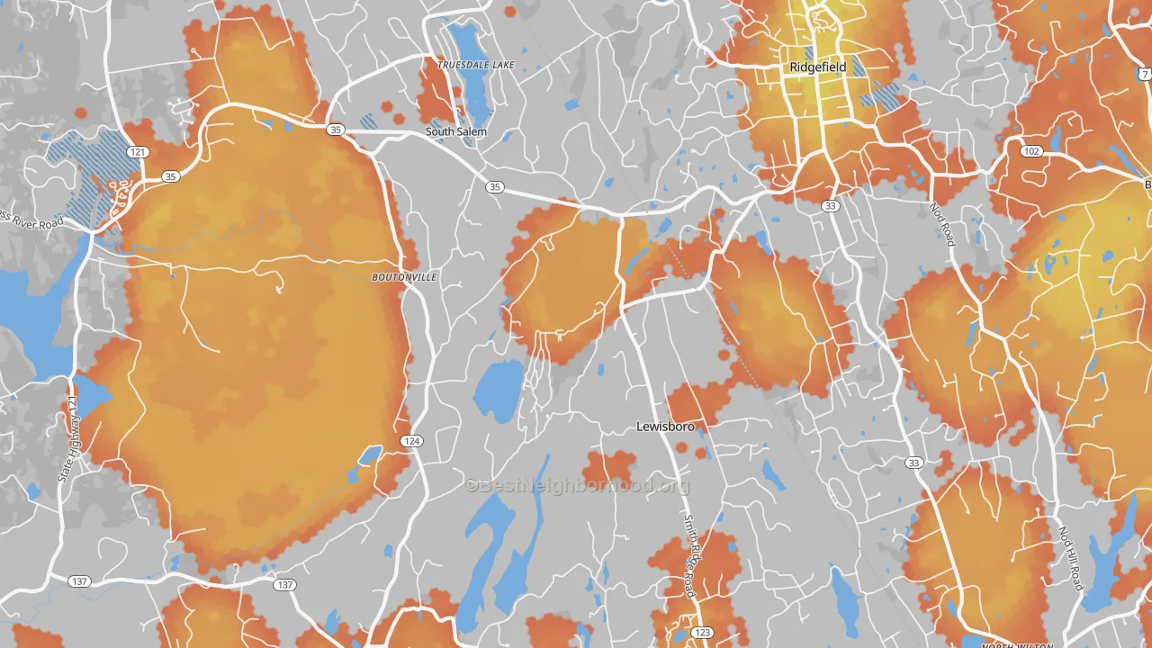 Bike Grade map of 10590, NY