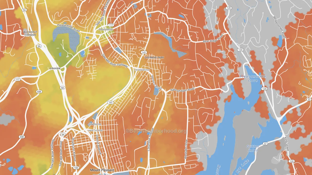 Bike Grade map of 10594, NY