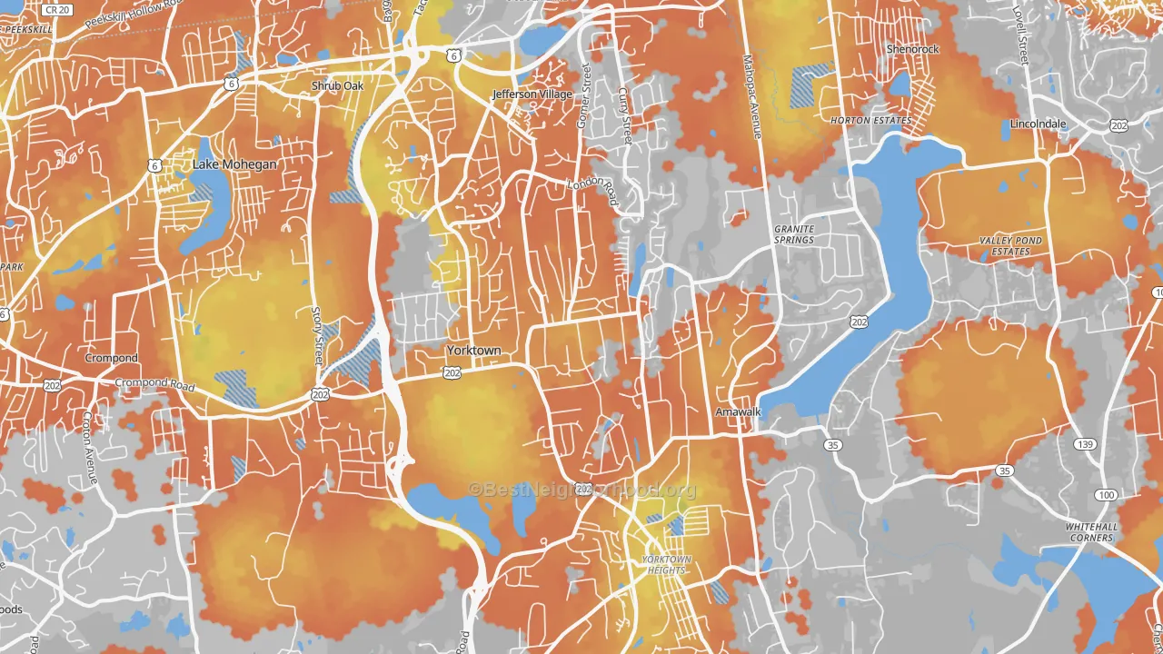 Bike Grade map of 10598, NY