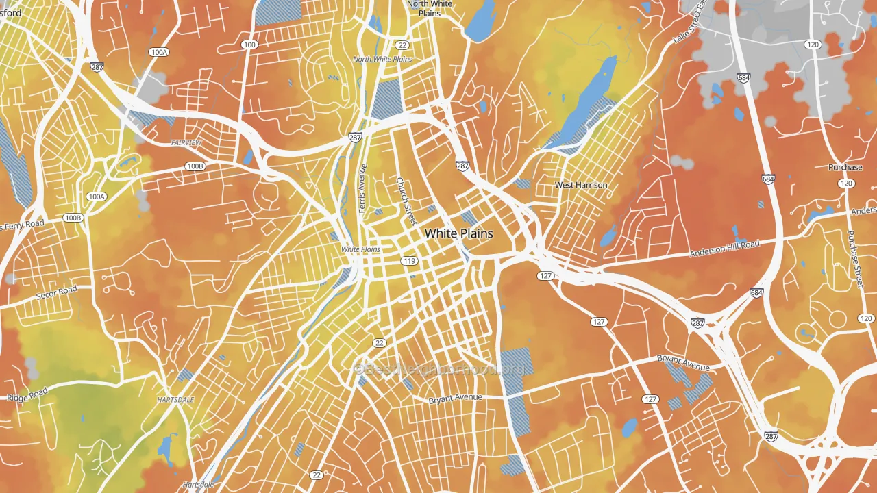 Bike Grade map of 10601, NY