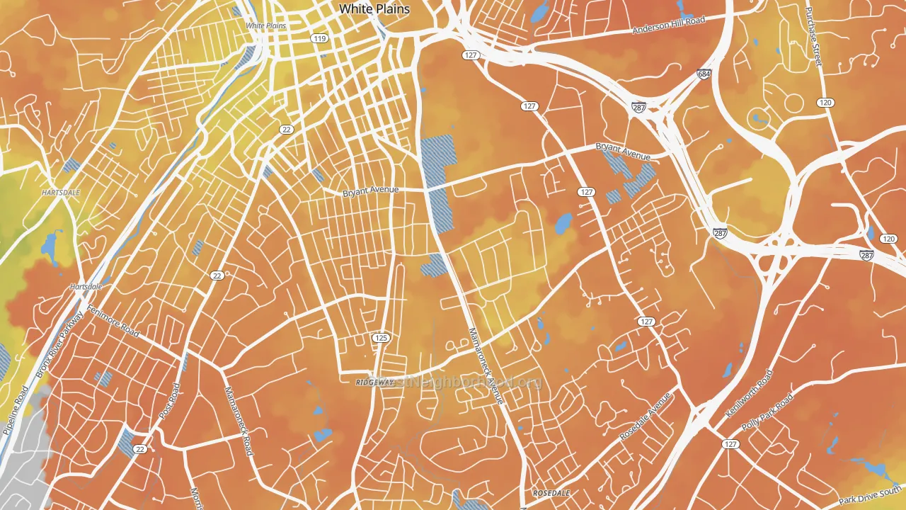 Bike Grade map of 10605, NY