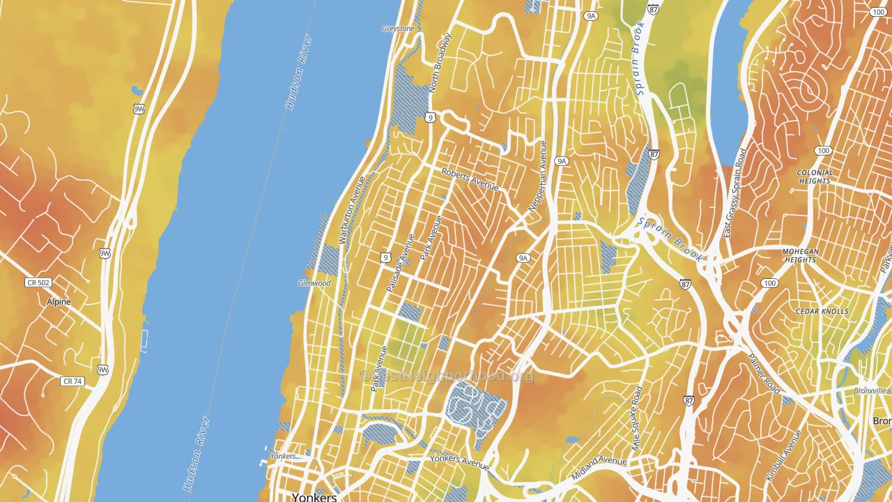 Bike Grade map of 10703, NY