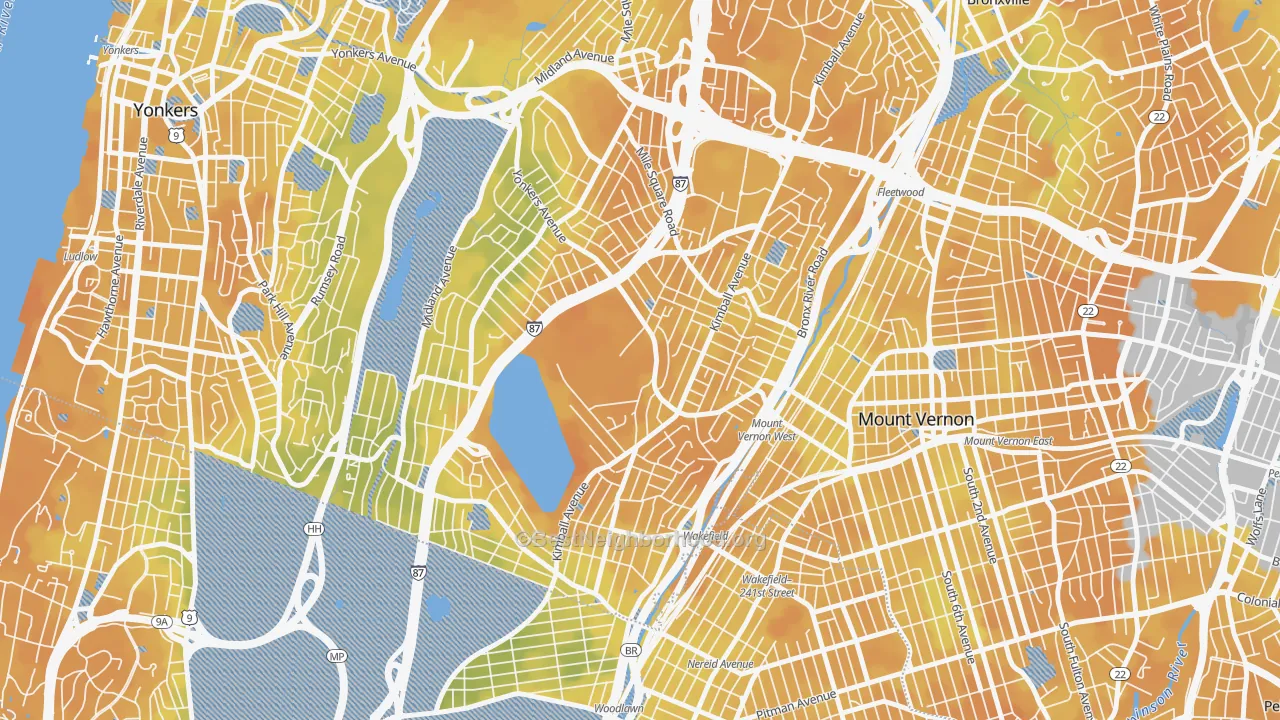 Bike Grade map of 10704, NY