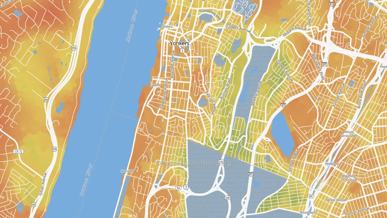 Bike Grade map of 10705, NY