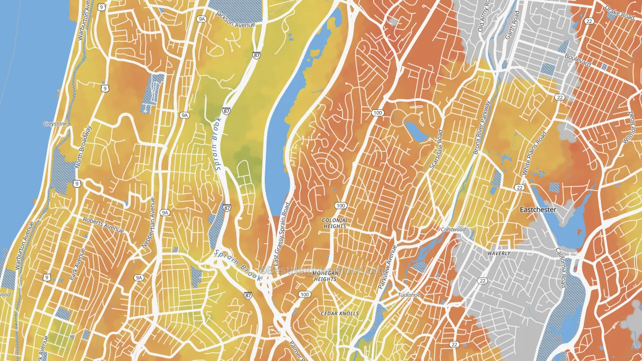 Bike Grade map of 10710, NY