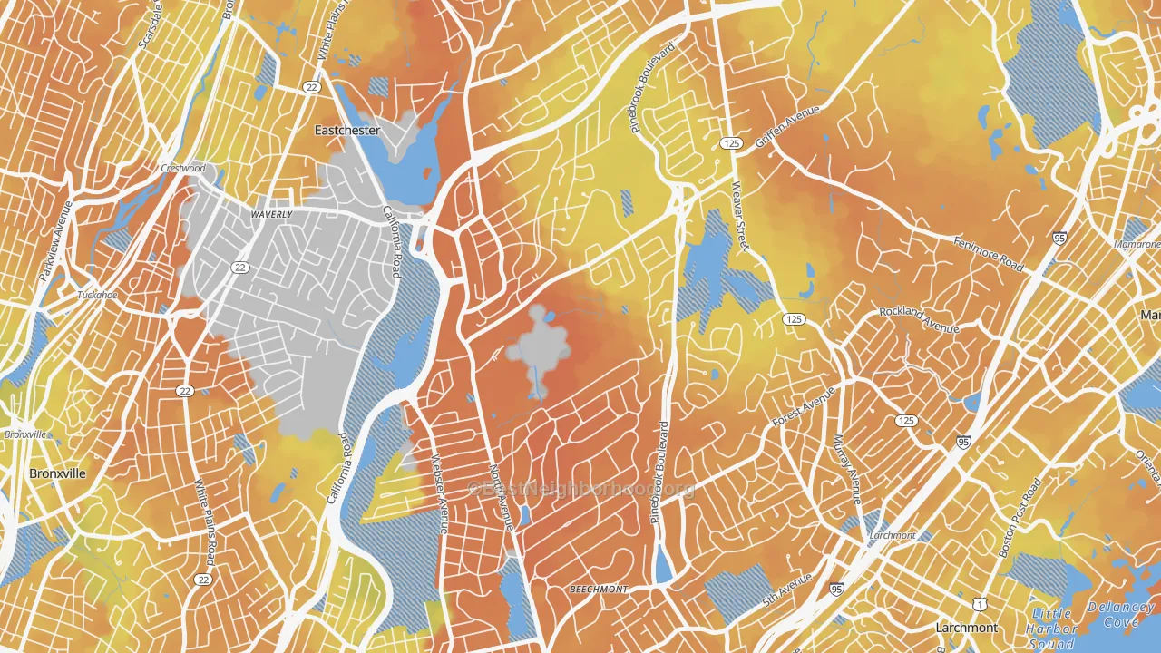 Bike Grade map of 10804, NY